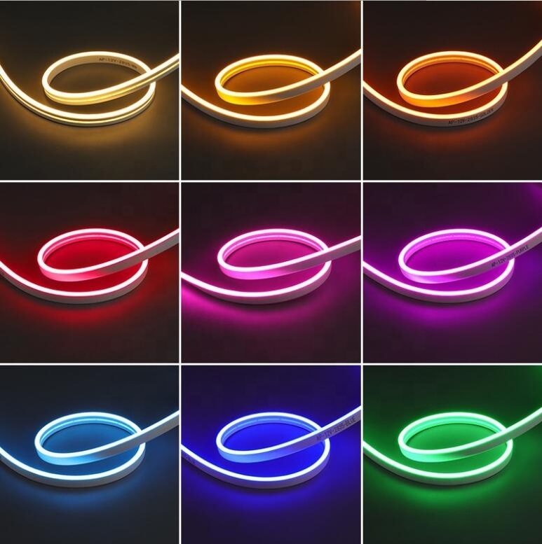 DC12V AC220V 6*12mm 8*16mm flex led light Red white blue green yellow pink Single side lamp neon flex strip