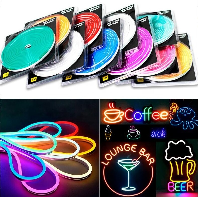 DC12V AC220V 6*12mm 8*16mm flex led light Red white blue green yellow pink Single side lamp neon flex strip