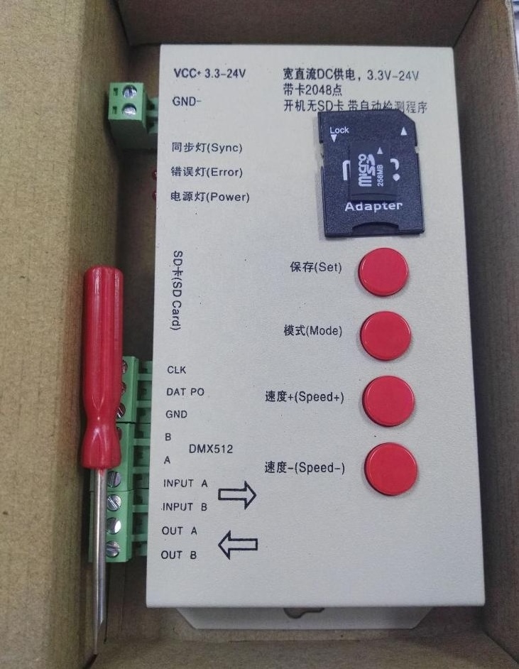 T-1000S port lights controller SD card T1000 Pixel controller WS2812B LED STRIP with CE&Rohs