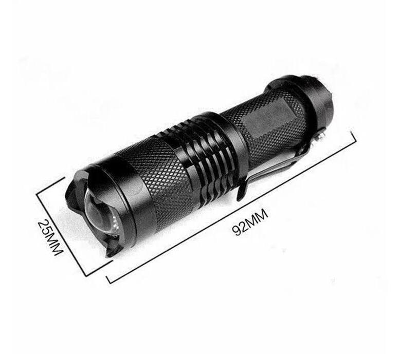 Mini zoomable 14500 battery super bright portable aluminum body Q5 creeled flashlight