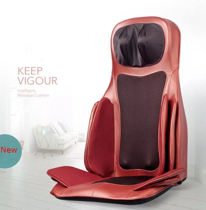 Hot Selling 3D Massage Cushion with Pillow Adjustable Heated Back Massage Seat Cushion Car Seat Chair Massager Neck with Heating