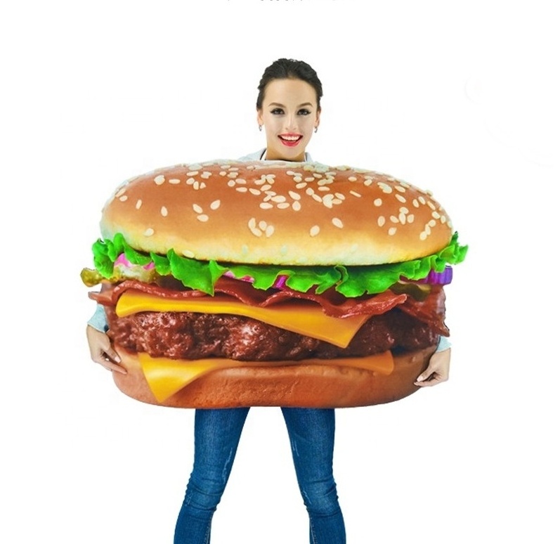 Adult style french fries hamburger performance props costume Halloween makeup dance cosplay french fries role-playing costume