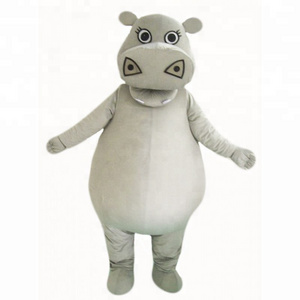 Enjoyment CE Cartoon Big Fat Grey Hippo Mascot Costume commercial