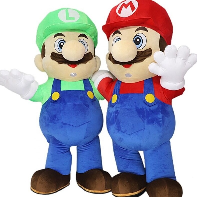 Best selling inflatable cartoon character super Mario LUIGI mascot costume for sale mario costumes for holiday event