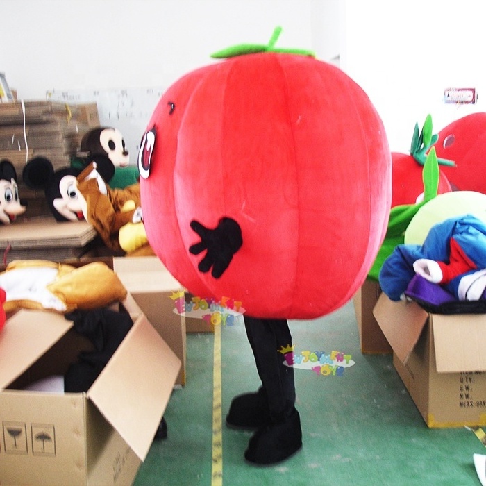 Enjoyment CE red tomatoes mascot costume adults cartoon vegetable mascot costumes fursuit cosplay dress for party