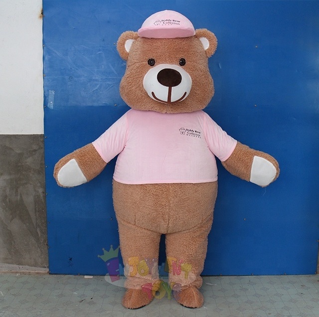 High quality CE adult size colorful plush fat teddy character cartoon suit cosplay bear mascot costume for sale