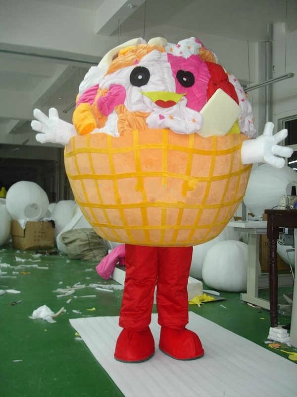 Enjoyment CE adult plush Ice-cream mascot costume for business