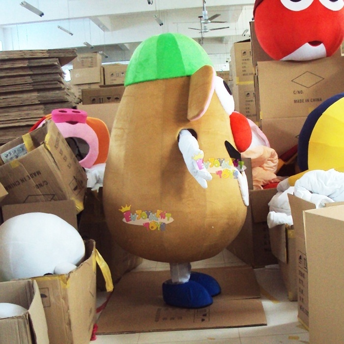 High quality mr potato food mascot costume on display mascotte mascota potato costume for sale