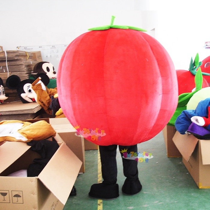 Enjoyment CE red tomatoes mascot costume adults cartoon vegetable mascot costumes fursuit cosplay dress for party