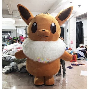 High quality CE 2m/2.6m plush inflatable Walking Animal Eevee Mascot cartoon Costumes For party for sale