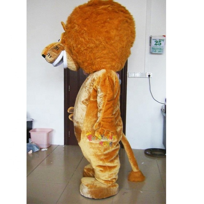 High quality CE Madagascar lion mascot costume movie character with super plush soft mascot costume for adult