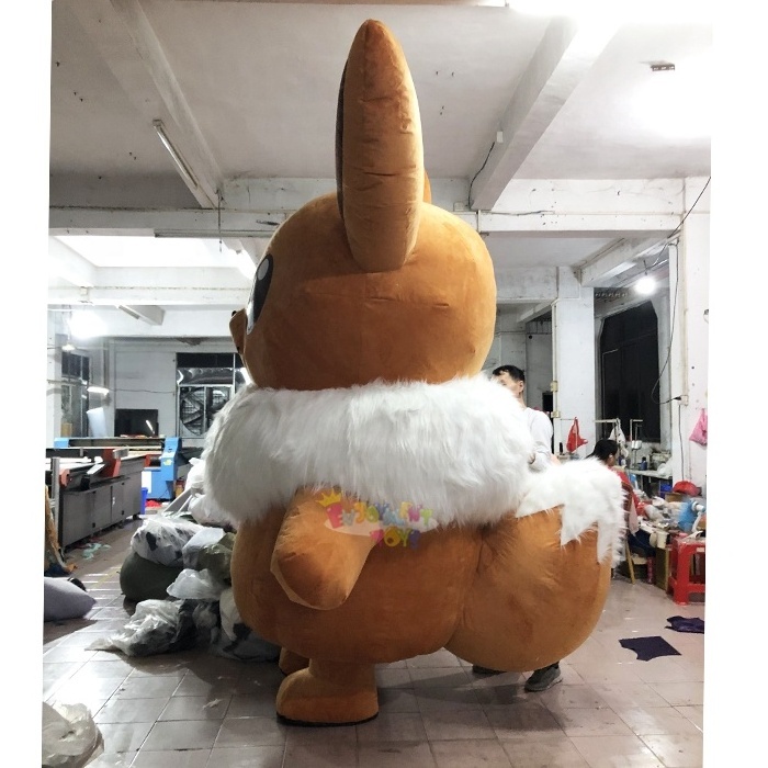 High quality CE 2m/2.6m plush inflatable Walking Animal Eevee Mascot cartoon Costumes For party for sale