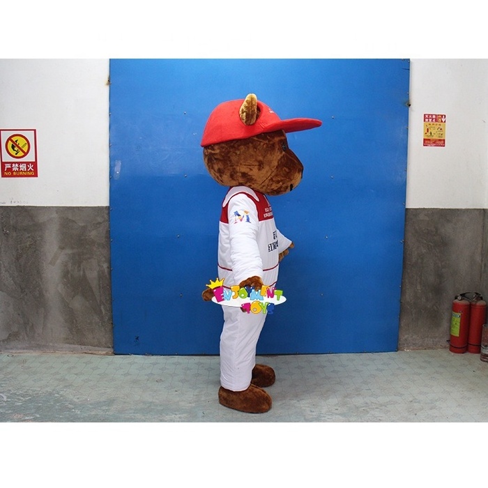 Popular Customized Cartoon Baseball Bear Mascot Costume Cute Cartoon Baseball Bear Mascot Adult Large Event Party Costume