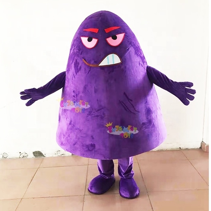 High quality CE  custom made character mascot plush purple grimace mascot costume for sale