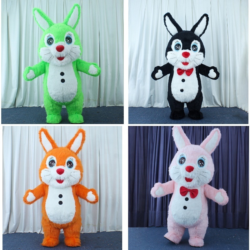 Best selling CE Inflatable Cosplay gray rabbit Bunny Animal Mascots Customized Adult Rabbit Mascot Costumes for sale