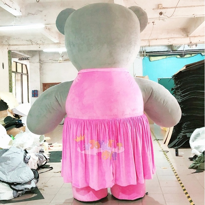 Hot sale Fat pink and blue bear mascot costume inflatable plush teddy bear costume for sale