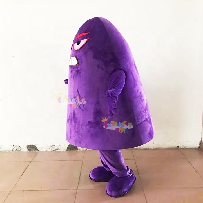 High quality CE  custom made character mascot plush purple grimace mascot costume for sale