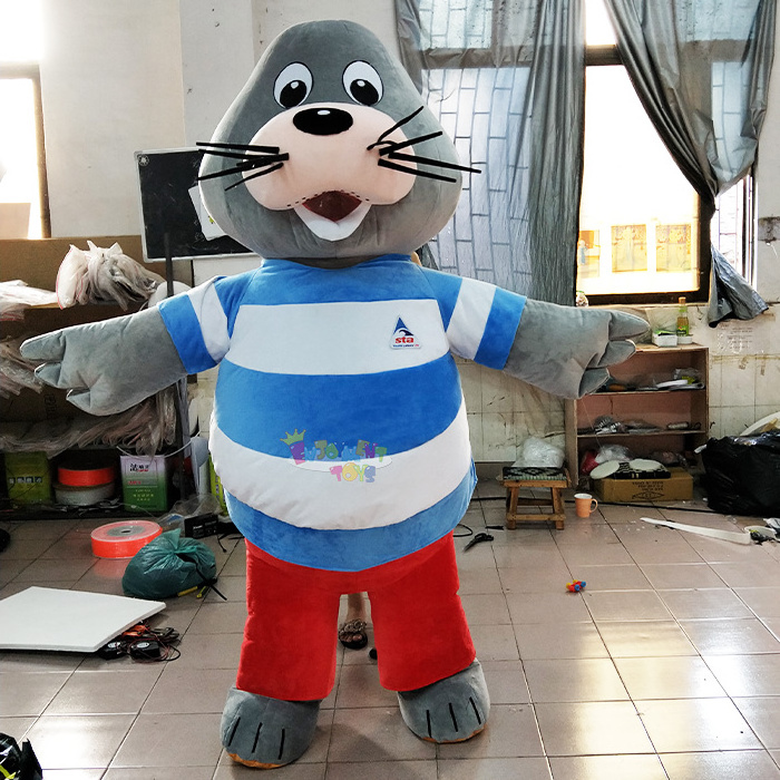 Hot sale CE plush Inflatable walking sea lion and seal mascot costumes For sale