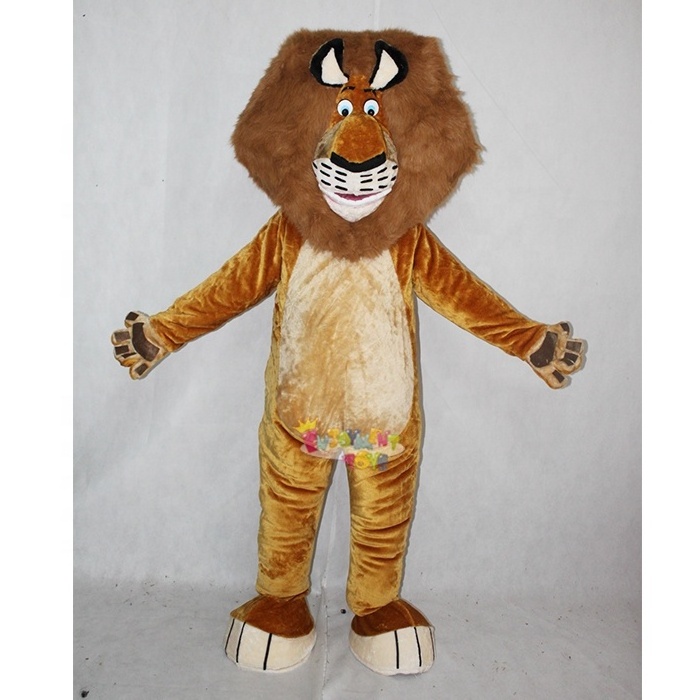 Enjoyment CE brown plush Madagascar alex the lion mascot costume for sale