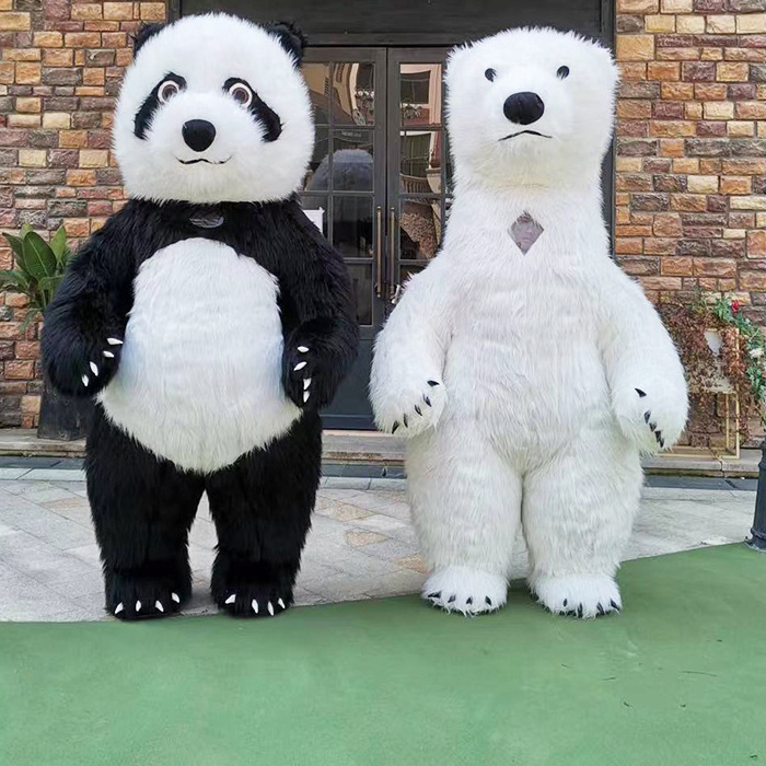 Interesting CE 2M 2.6M 3M Inflatable Panda Mascot Costume Party Adult Panda Animal Costume for Sale