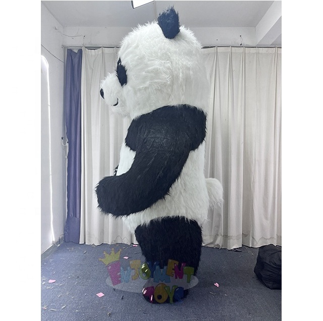 Hot sale inflatable panda mascot costume long hair beautiful 2m/2.6m/3m panda inflatable costume for party