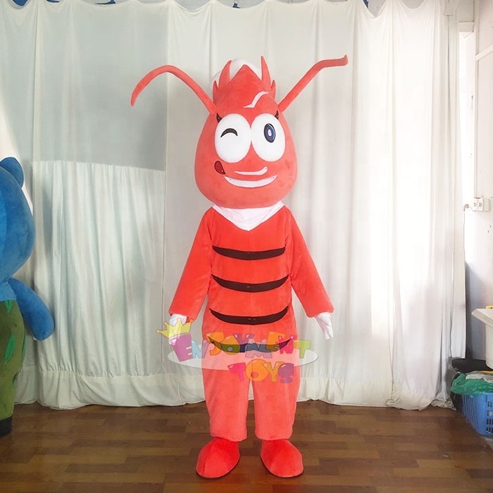 Best Selling Soft Plush shrimp mascot Costumes Animal custom sea food mascot costume for adult