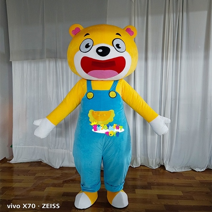 Hot selling custom cartoon bear mascot costume Funny blue bear mascot large event adult party costume