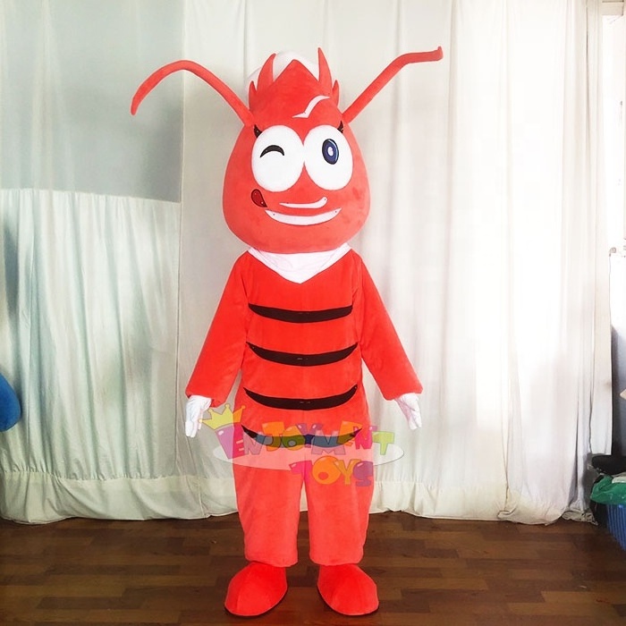 Best Selling Soft Plush shrimp mascot Costumes Animal custom sea food mascot costume for adult