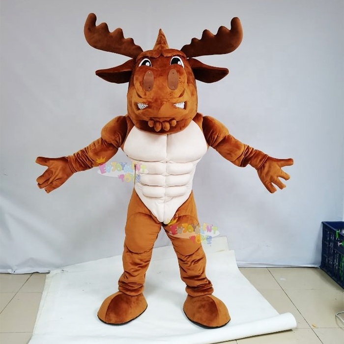 High quality CE OEM muscle deer mascot costume fancy dress cosplay apparel adults TV & Movie Costumes