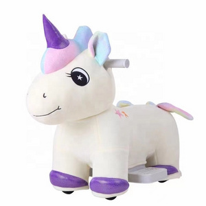 Hot sale Kid Size Animal Ride Kids Riding Toys Plush cow elephant dinosaur unicorn Electric Scooter toys