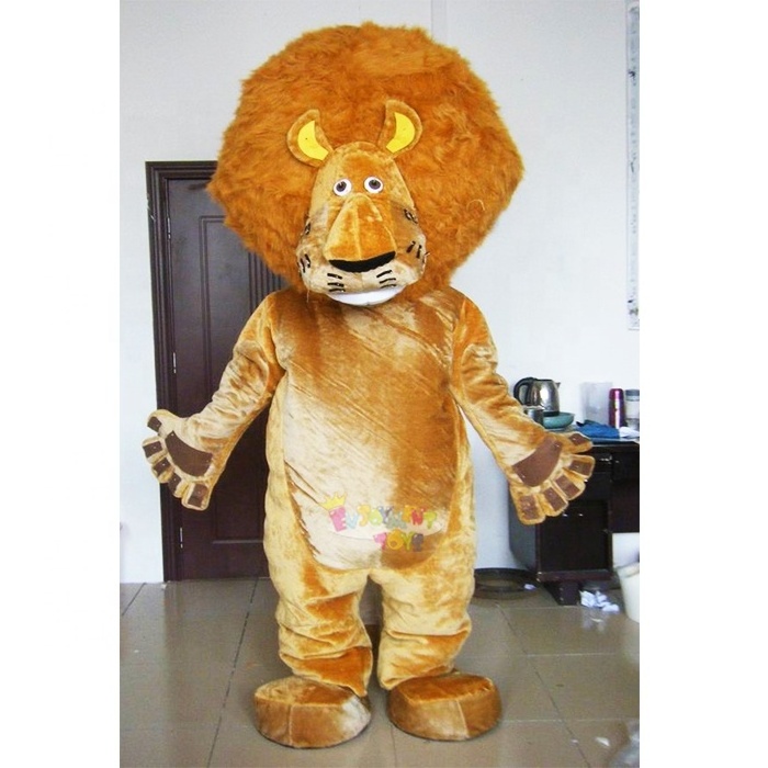 High quality CE Madagascar lion mascot costume movie character with super plush soft mascot costume for adult