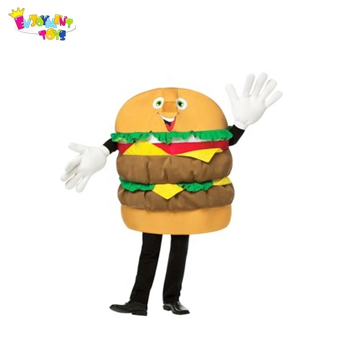 Enjoyment CE adult Fast Food Hamburger Mascot Costume for sale