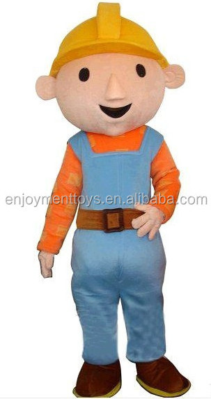 Funny bob the builder mascot costume for adults