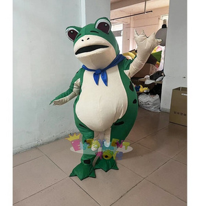 Enjoyment CE plush frog mascot Costume Cartoon Character frog Mascot Costume For Halloween