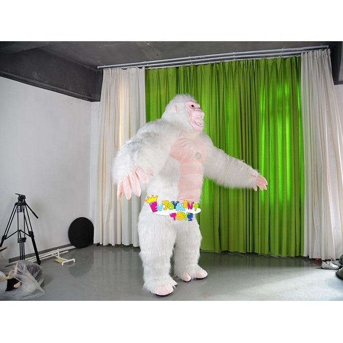 Customized giant cartoon gorilla mascot costume Inflatable white cartoon gorilla mascot adult party costume