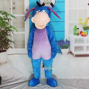 High quality EVA blue donkey mascot costume life size adult cartoon donkey costume for sale