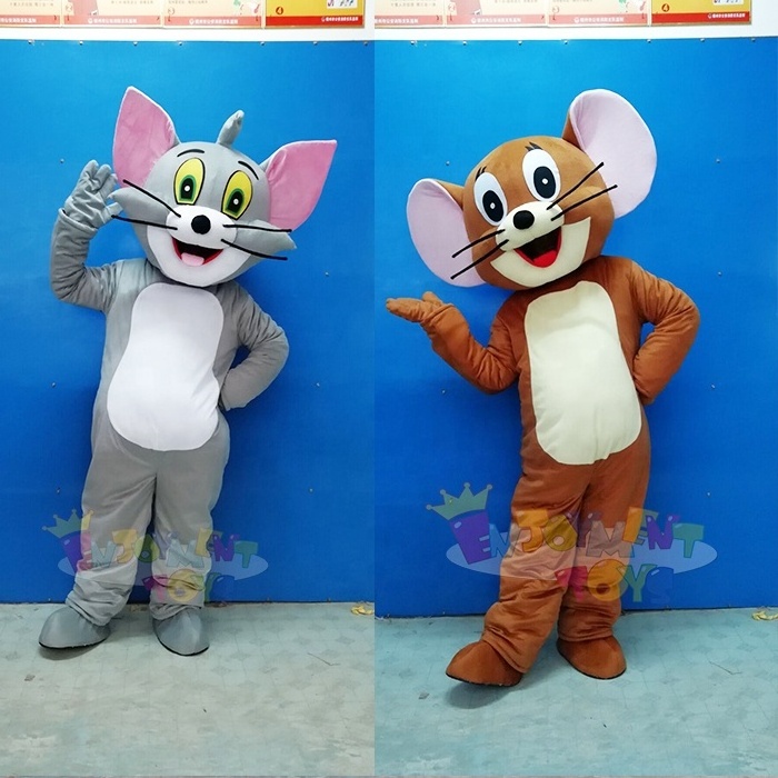 Enjoyment CE Cartoon Adult Tom And Jerry Mascot Costume Movie Mouse Cat Costume for sale