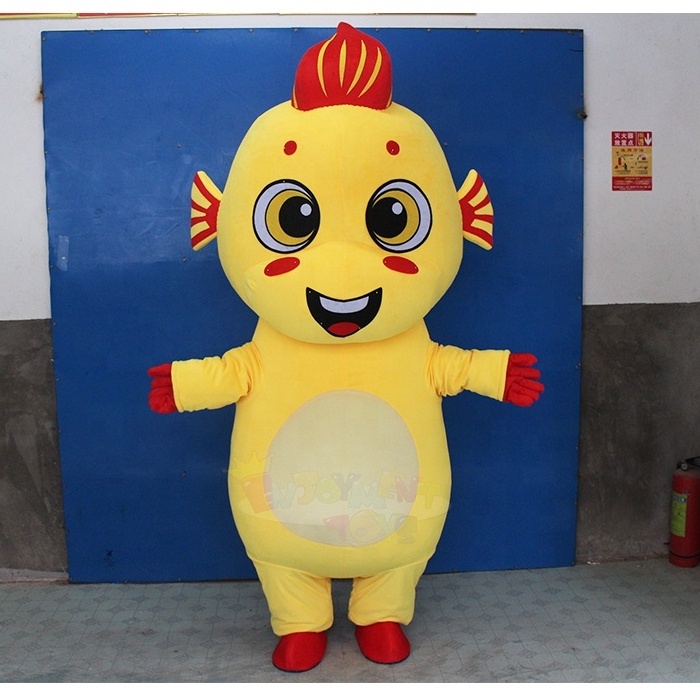 Cheap cute fish costume cartoon character yellow fish mascot costumes for adult