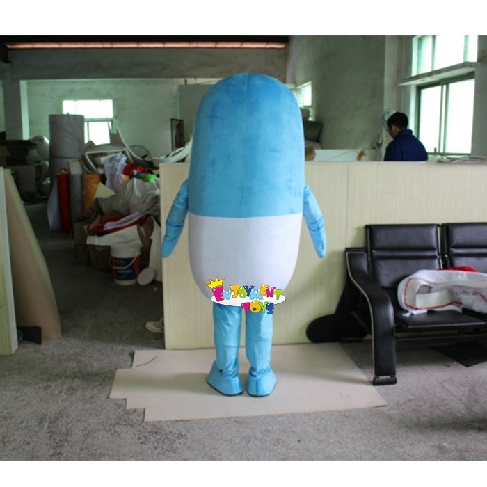 Popular customized blue pill mascot clothing of Guangzhou Enjoyment cute cartoon pill mascot large event adult party clothing