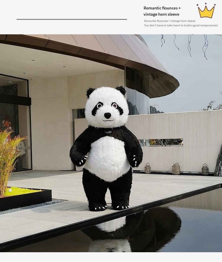 Interesting CE 2M 2.6M 3M Inflatable Panda Mascot Costume Party Adult Panda Animal Costume for Sale