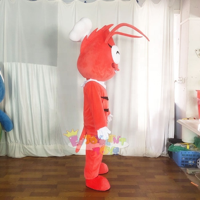 Best Selling Soft Plush shrimp mascot Costumes Animal custom sea food mascot costume for adult