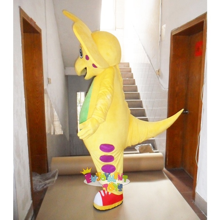 High quality CE Orange Dinosaur cartoon barney dragon Mascot Costume Adult  Mascot Costume for sale