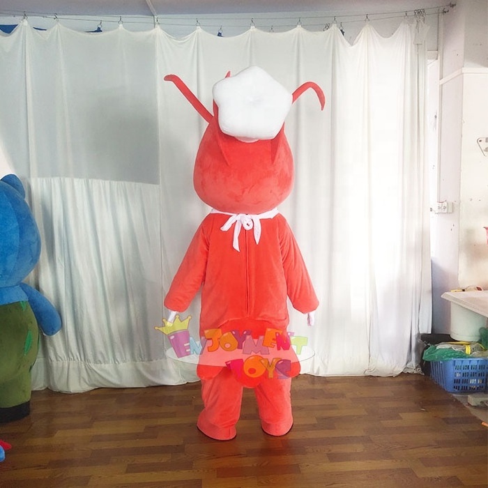 Best Selling Soft Plush shrimp mascot Costumes Animal custom sea food mascot costume for adult