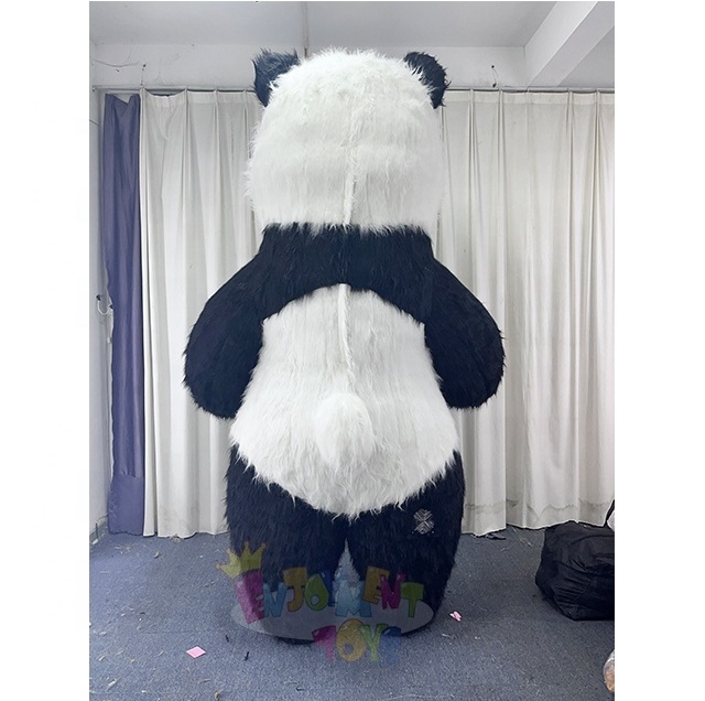 Hot sale inflatable panda mascot costume long hair beautiful 2m/2.6m/3m panda inflatable costume for party