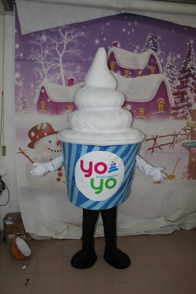 Enjoyment CE adult plush Ice-cream mascot costume for business