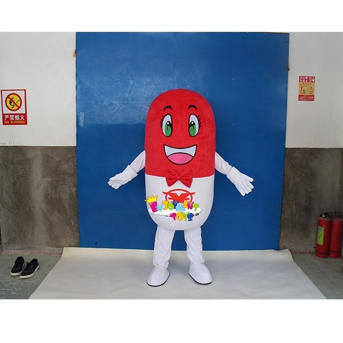 Funny customized cartoon pill mascot costume Cute cartoon pill mascot large-scale event adult party costume