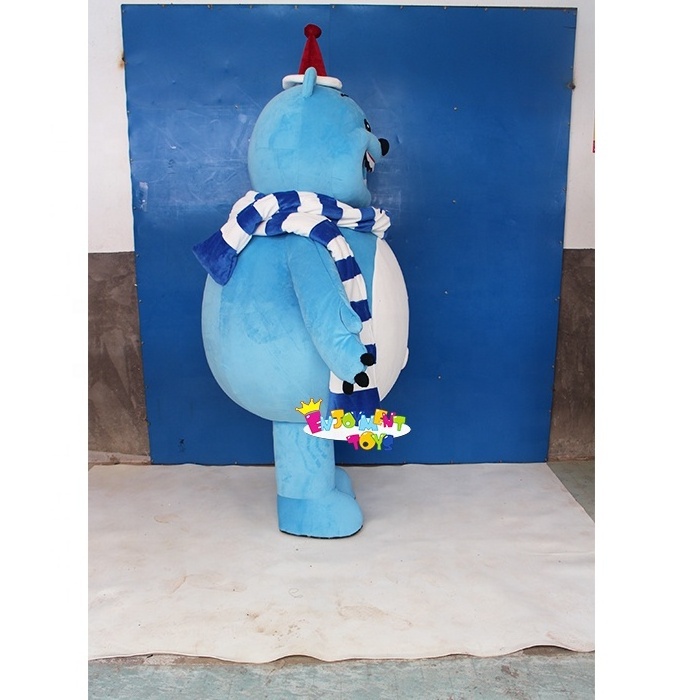 Funny customized cartoon bear mascot costume Hot selling blue cartoon bear mascot adult party costume