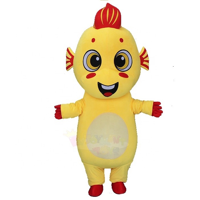 Cheap cute fish costume cartoon character yellow fish mascot costumes for adult