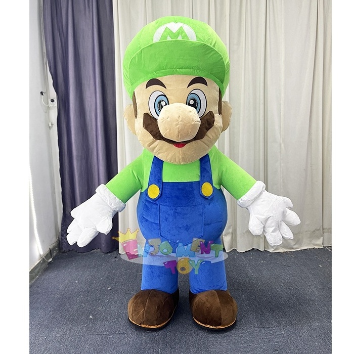 Mario Luigi Costume Cartoon Suits Plush Inflatable  Mario Brother Luigi Mascot Costume Best Selling CE Inflatable Cosplay