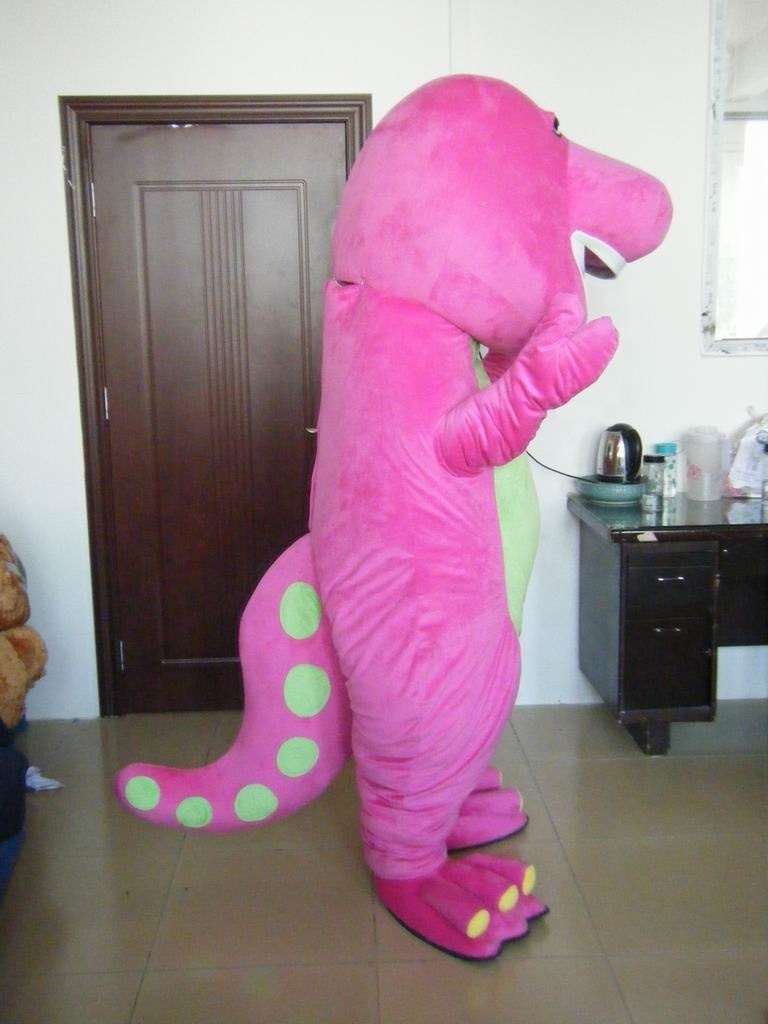 Factory price CE barney mascot costume for adults